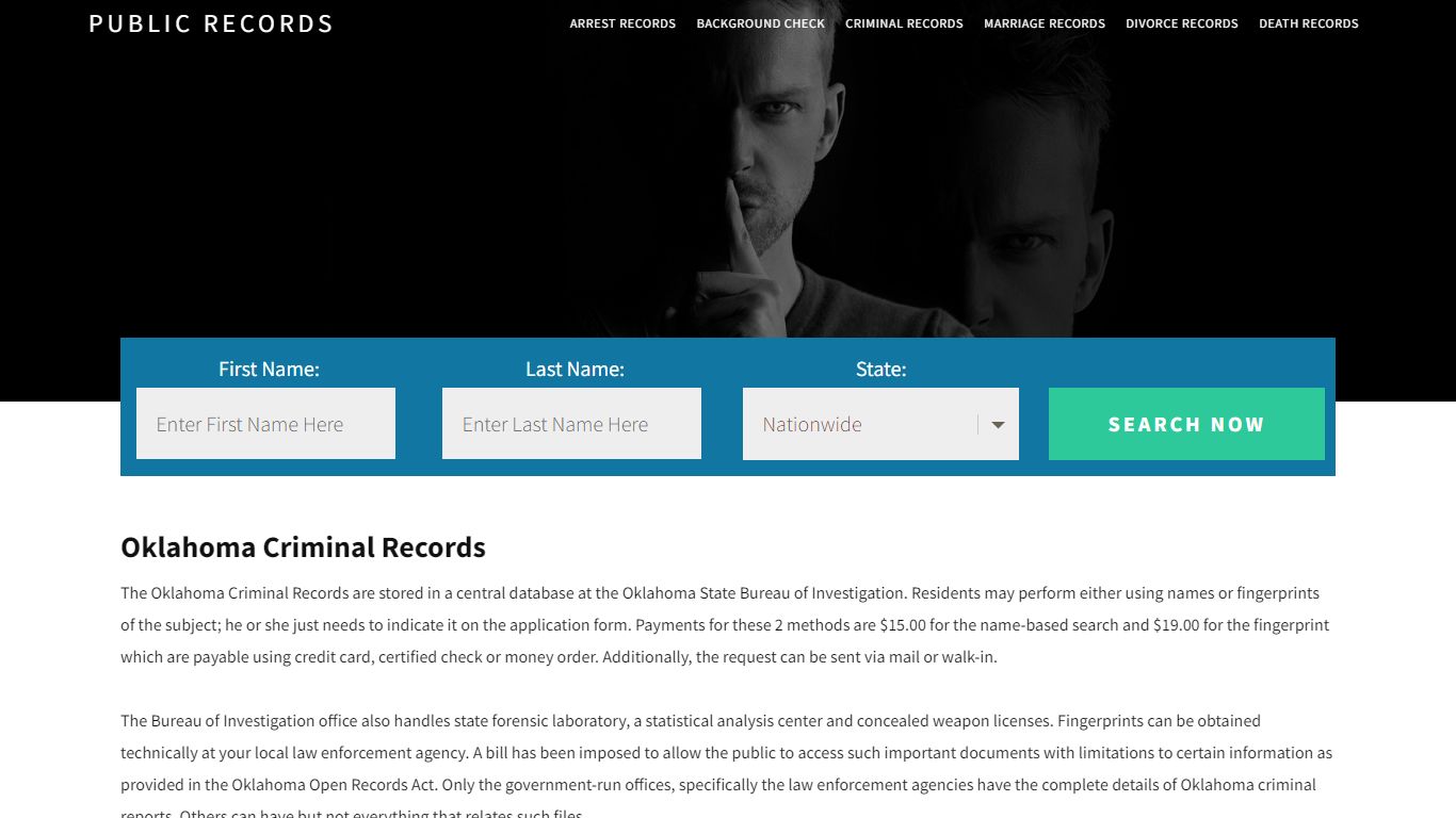 Oklahoma Criminal Records - Public Records